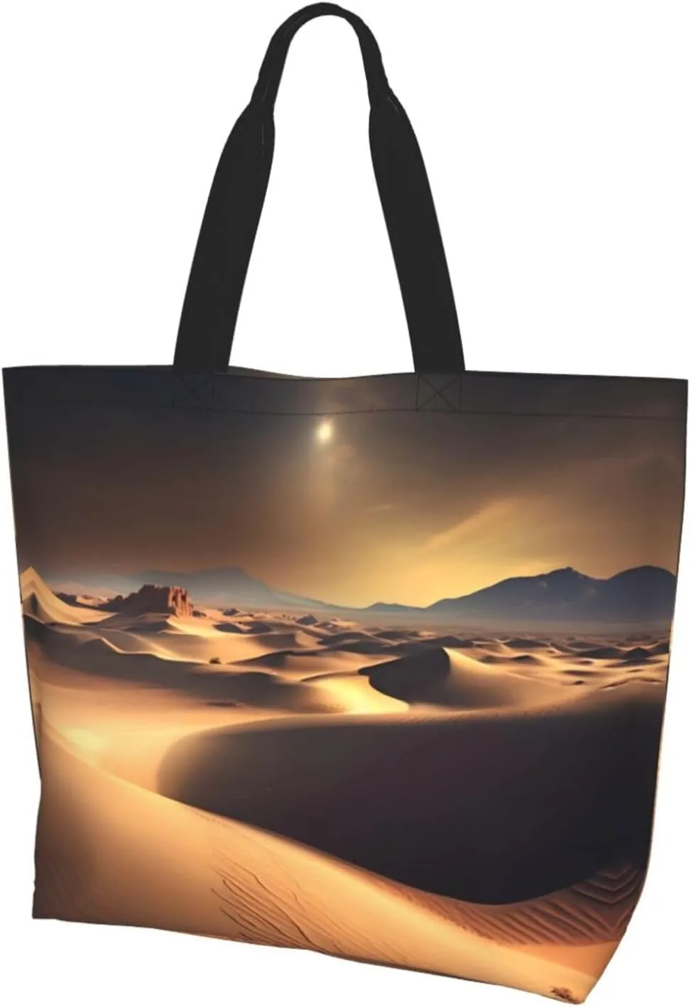 Reusable One Shoulder Shopping Bag, Sahara Desert Women One Shoulder Casual Tote Bag, Multipurpose Large Shopping Bag