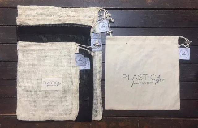 Reusable Organic Cotton Mesh Produce Bags - Set of 6