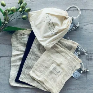 Reusable Organic Cotton Mesh Produce Bags - Set of 6