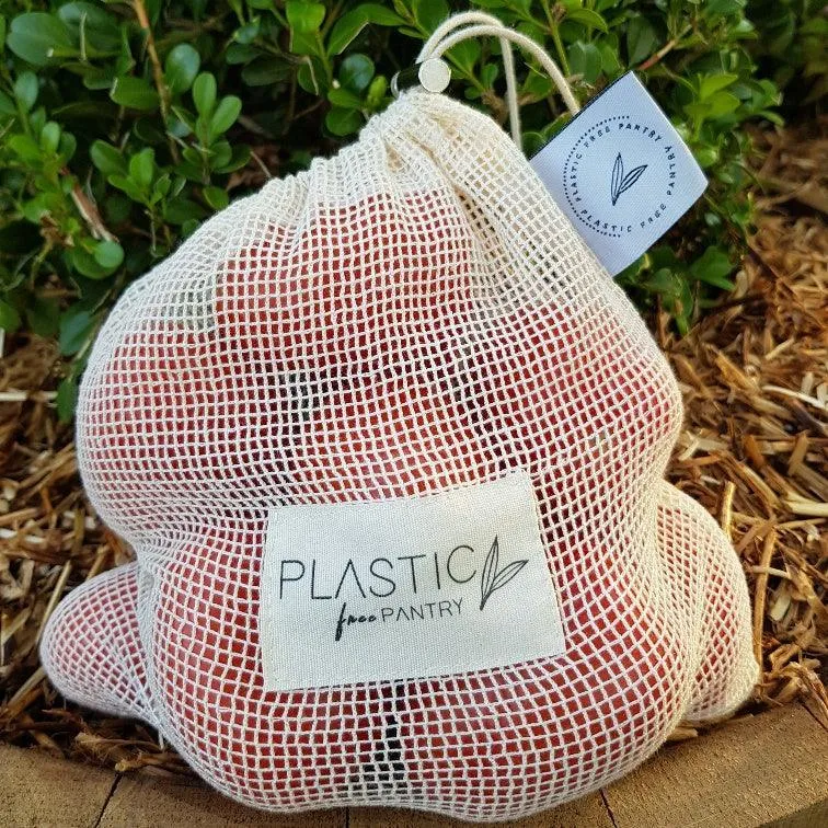 Reusable Organic Cotton Mesh Produce Bags - Set of 6