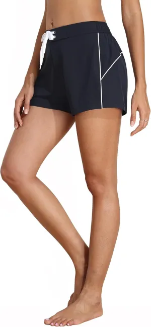 Rocorose Womens Swim Shorts Quick Dry Summer Water Beach Swimwear Board Shorts with Mesh Liner