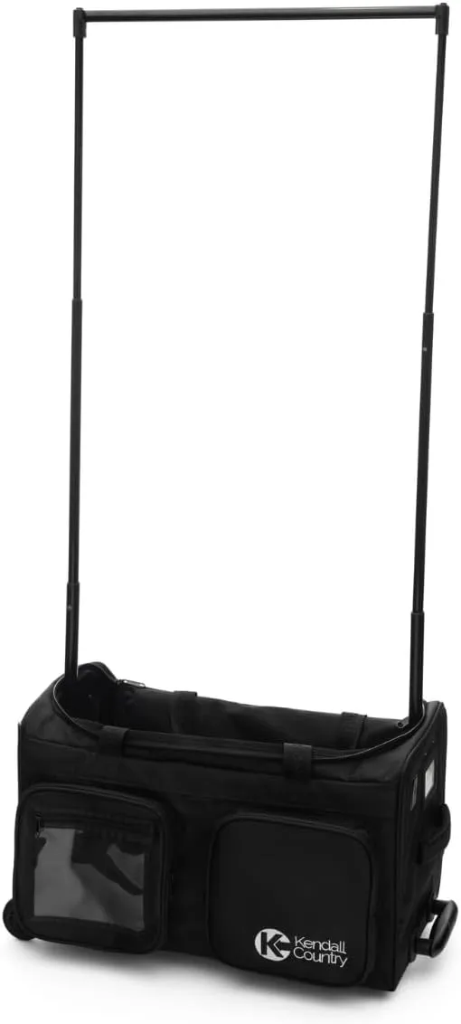 Rolling Dance Bag with Garment Rack – Kendall Country Duffel with Rack 22 Inch Luggage for Cheer Sports Travel Skating Raven Black