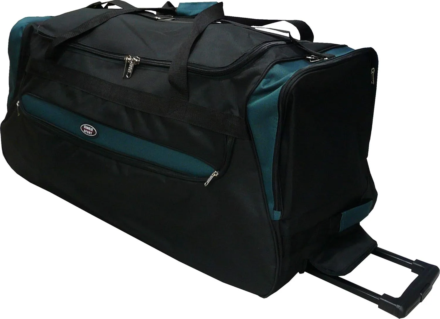 Rolling Duffle Bag (30-inch, Black/Turquoist)