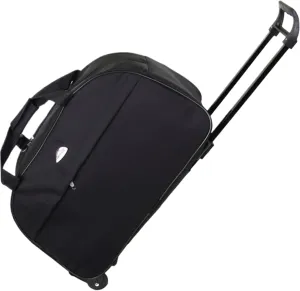 Rolling Duffle Bag with Wheels, 20.4 Inch Waterproof Carry On Weekender Bag, Black