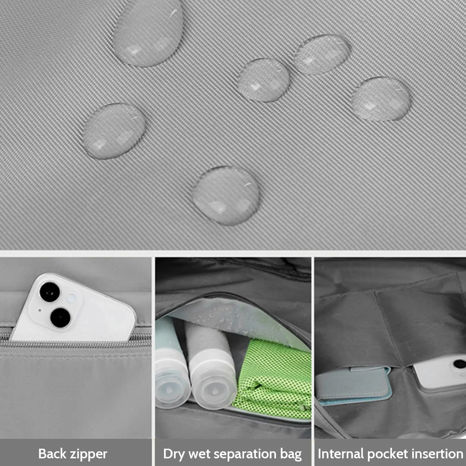 Rolling Duffle Bag with Wheels and Handle, Expandable Foldable Luggage Bag, Dry and Wet Separation Rolling Bag, Zipper Rolling Bag for Gym,Camping,Travel