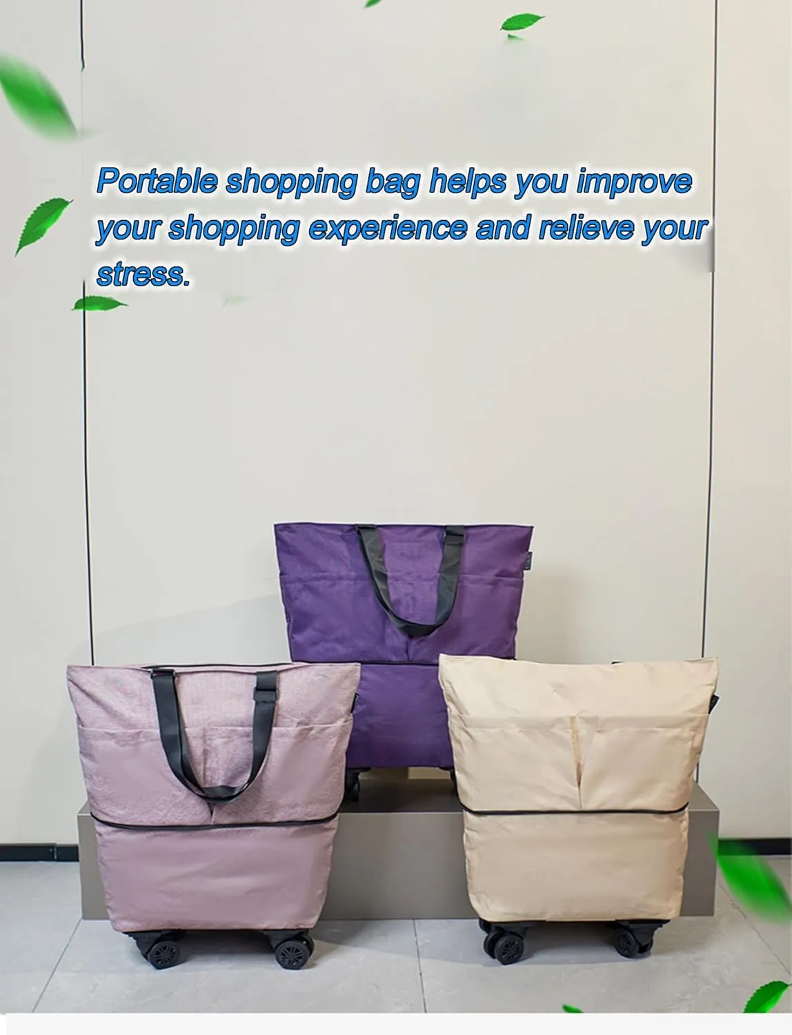 Rolling Duffle Bag with Wheels - Expandable Water-Resistant Travel Bag | Dry/Wet Compartment & Removable Wheels | Foldable Weekender for Gym, Sports & Short Trips(Purple)