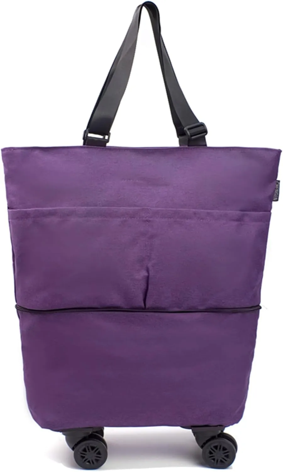 Rolling Duffle Bag with Wheels - Expandable Water-Resistant Travel Bag | Dry/Wet Compartment & Removable Wheels | Foldable Weekender for Gym, Sports & Short Trips(Purple)