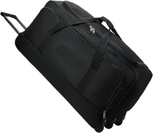 Rolling Duffle Bag with Wheels Large Capacity Trolley Bags with Wheels Foldable Luggage Wheeled Bag Travel Suitcase Waterproof Handbag Rolling Luggage(Black Style 2,79x37x35cm)