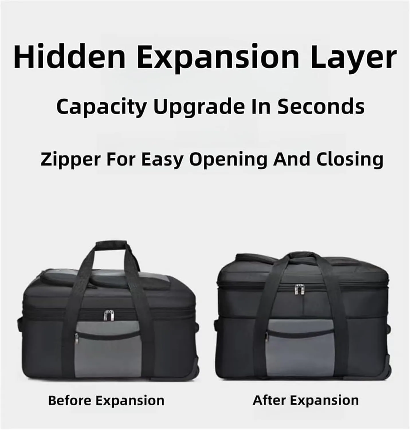 Rolling Duffle Bag With Wheels, Large Travel Bag，Weekender Overnight Bag For Travel, Business Trips(Blue,Large)