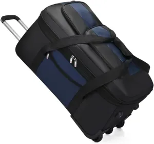 Rolling Duffle Bag With Wheels, Large Travel Bag，Weekender Overnight Bag For Travel, Business Trips(Blue,Large)