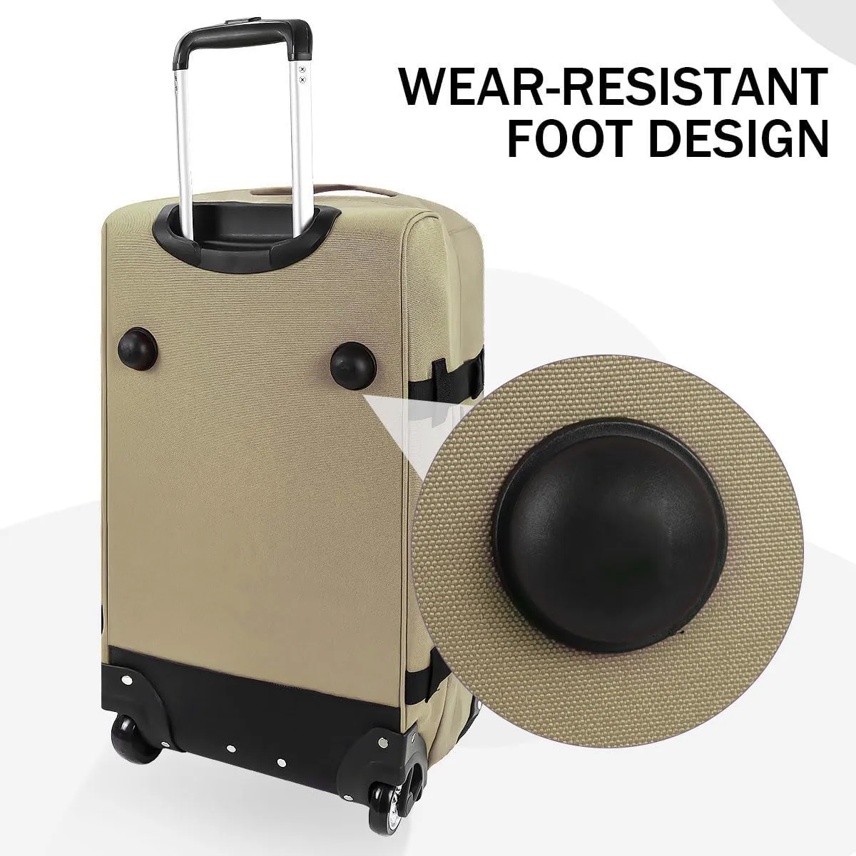 Rolling Duffle Bag with Wheels,3 In 1 Waterproof Travel Duffel Luggage with Rollers,Beige