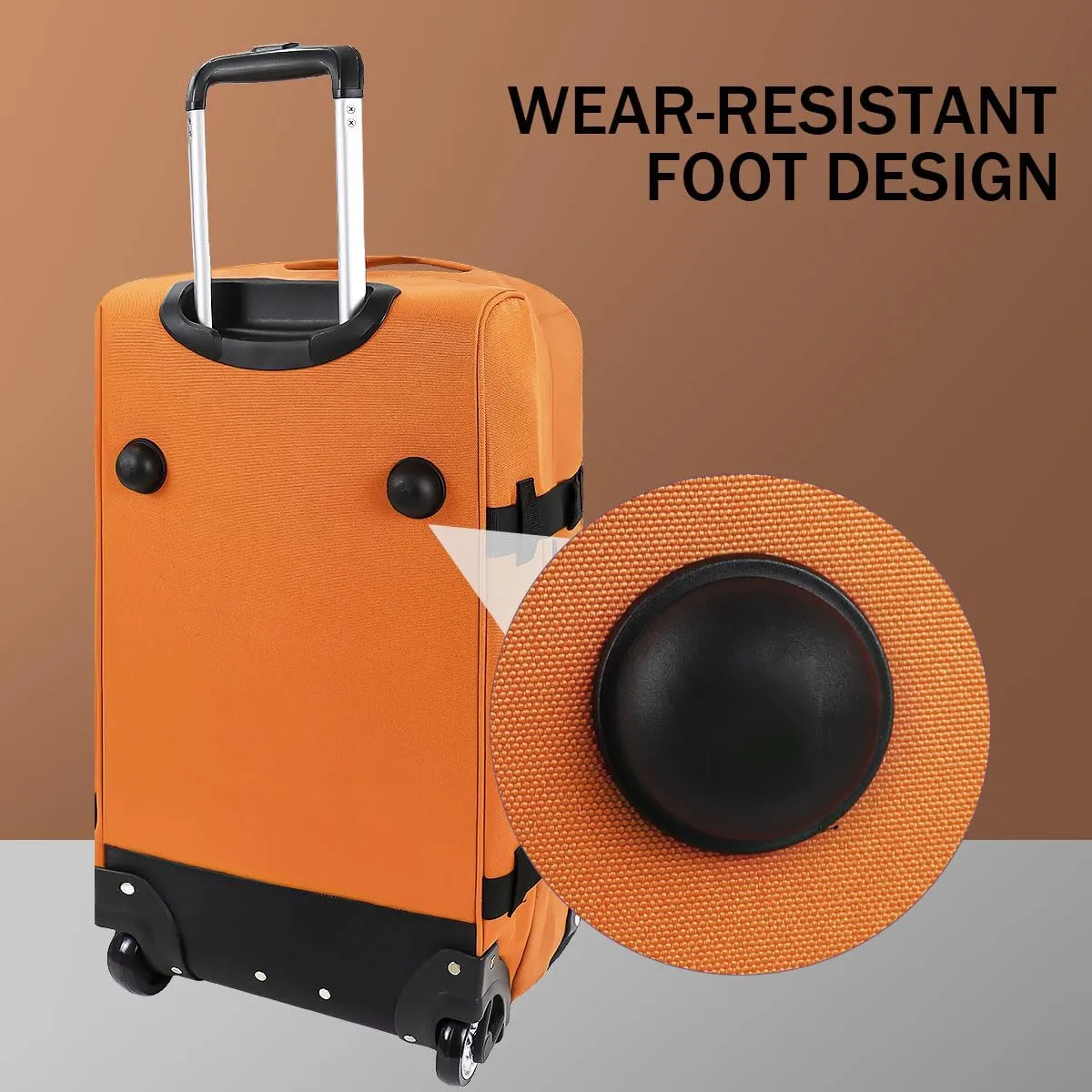 Rolling Duffle Bag with Wheels,3 In 1 Waterproof Travel Duffel Luggage with Rollers,Orange