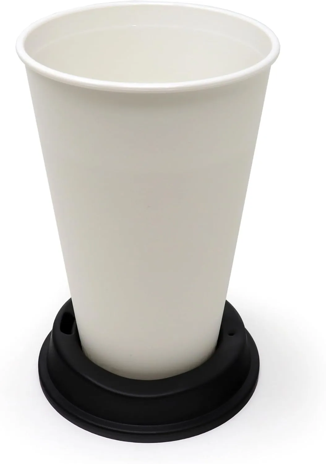 Rolling Sands USA Made 16 oz Reusable Coffee Cups with Lids 6 Pk, To Go Travel Cups, Hot or Cold Drinks, Dishwasher and Microwave Safe, White Cups, Black Lids