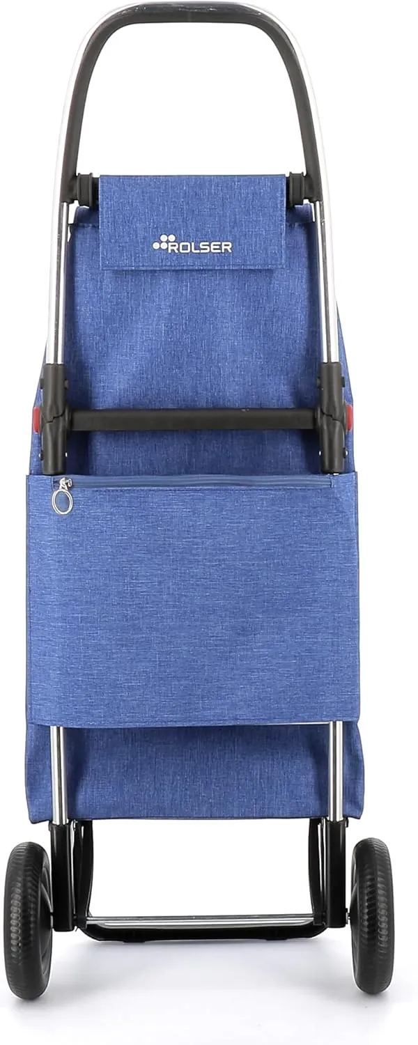 ROLSER I-Max Tweed 2 Wheel Foldable Shopping Trolley - Blue