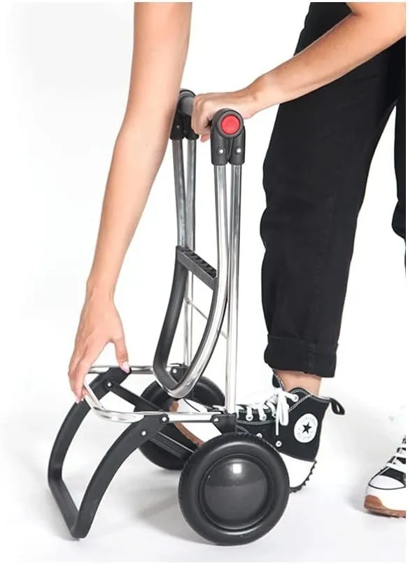 ROLSER I-Max Tweed 2 Wheel Foldable Shopping Trolley - Blue