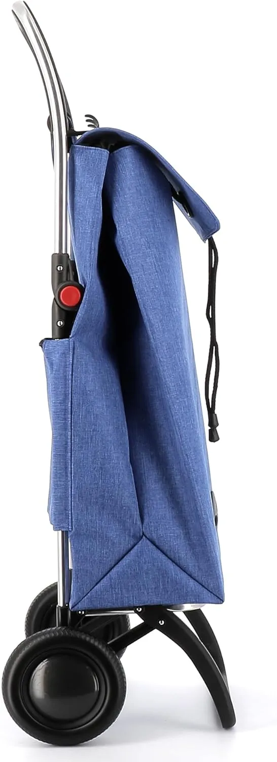 ROLSER I-Max Tweed 2 Wheel Foldable Shopping Trolley - Blue