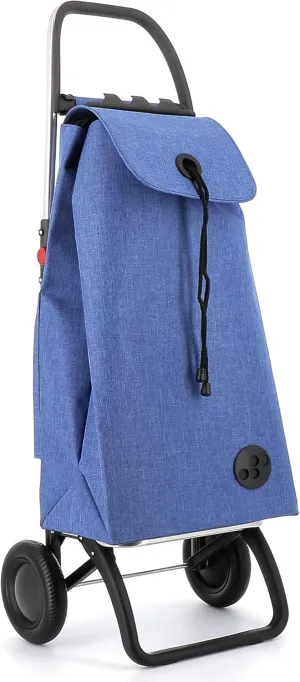 ROLSER I-Max Tweed 2 Wheel Foldable Shopping Trolley - Blue