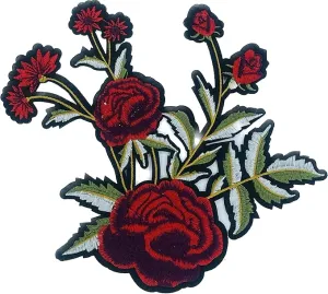 Rose Bunch Flower Heat Transfer Patch for Apparel Decoration