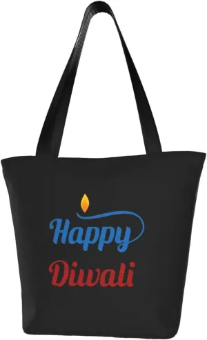 Rqwaaed Diwali Burning Candle Oil Lamp Women'S Casual One Shoulder Carry Shopping Bag Large Capacity Working Storage Handbag
