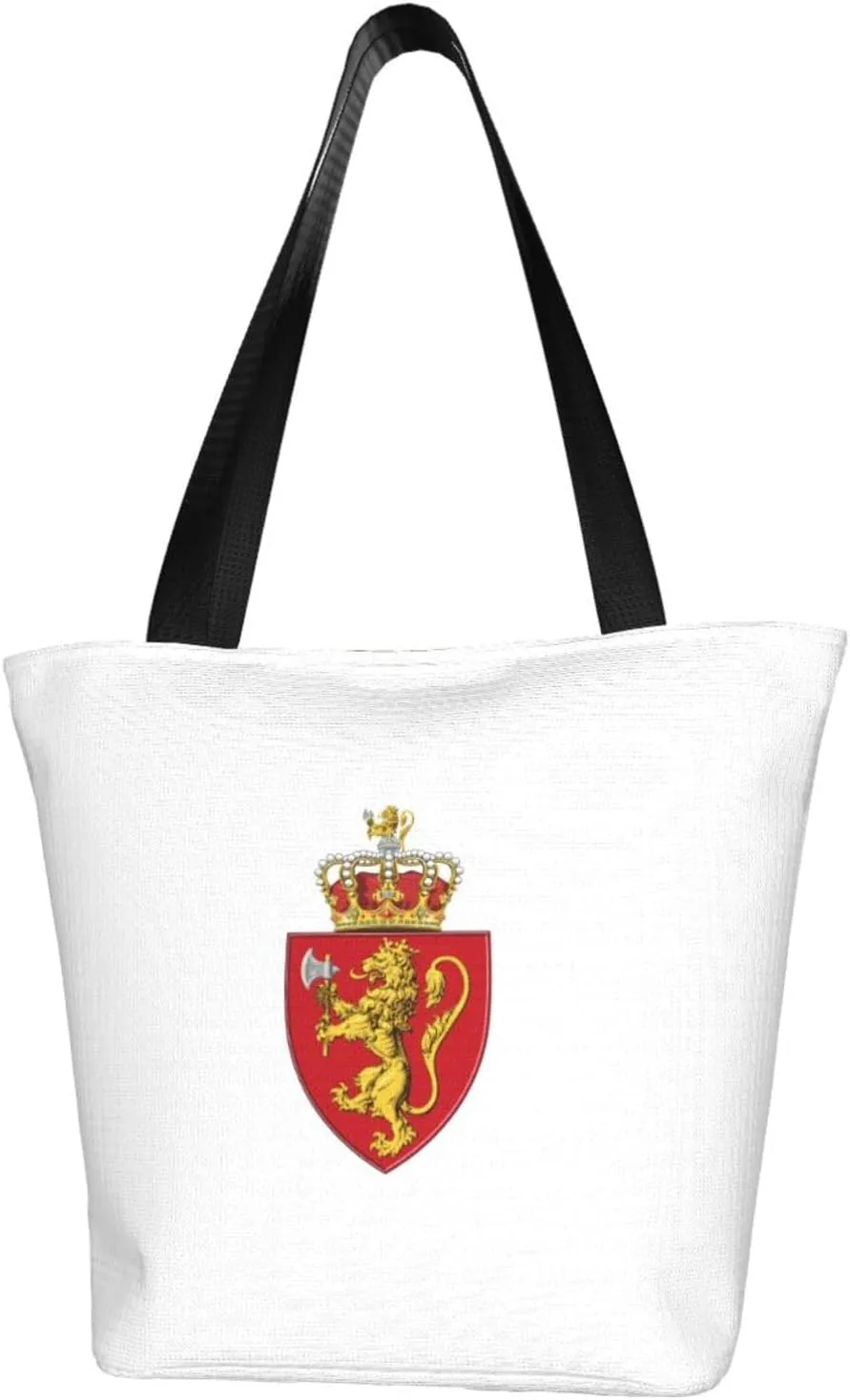 Rqwaaed Norwegian Coat Of Arms Norway Women'S Casual One Shoulder Carry Shopping Bag Large Capacity Working Storage Handbag