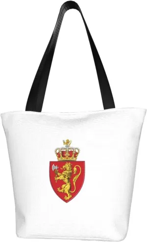 Rqwaaed Norwegian Coat Of Arms Norway Women'S Casual One Shoulder Carry Shopping Bag Large Capacity Working Storage Handbag
