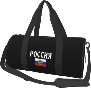 Russia-Flag-Russian-Emblem-Pride- Travel Luggage Duffel Bag Sports Rolling Foldable Duffel Bag