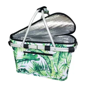Sachi | Insulated Carry Basket W/ Lid - Jungle Leaf