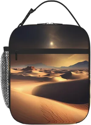 Sahara Desert Unisex Portable Storage Bags, Reusable Cooler Bags for Work Office School Travel Lunch Bags, Cooler Tote Bags