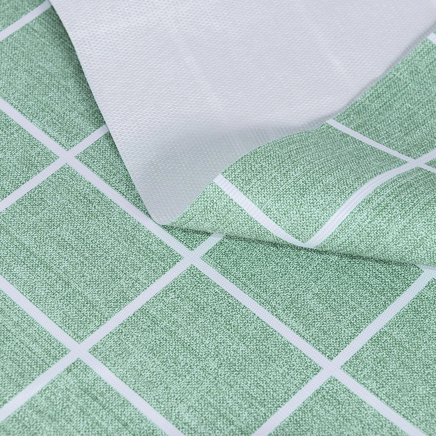 sancua Checkered Vinyl Rectangle Tablecloth - 52 x 70 Inch - 100% Waterproof Oil Proof Spill Proof PVC Table Cloth, Wipe Clean Table Cover for Dining Tables, Buffet Parties, Green Checkered