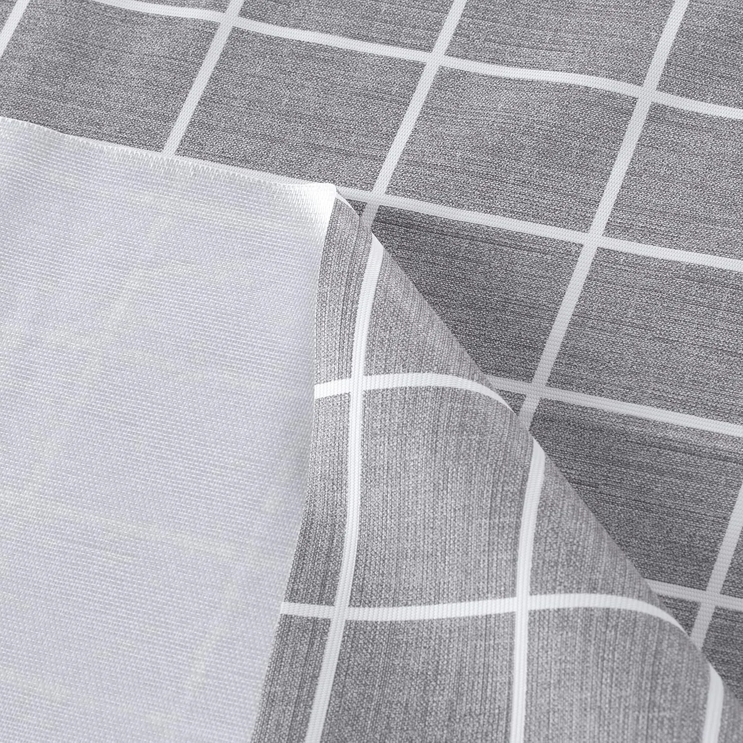 sancua Checkered Vinyl Rectangle Tablecloth - 60 x 84 Inch - 100% Waterproof Oil Proof Spill Proof PVC Table Cloth, Wipe Clean Table Cover for Dining Tables, Buffet Parties and Camping, Grey