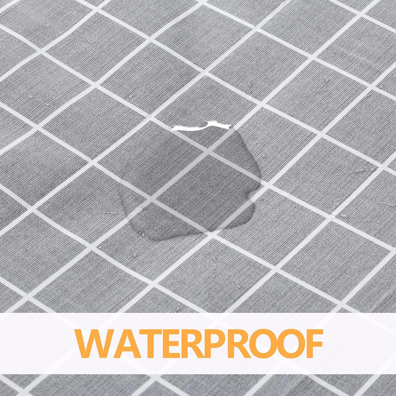 sancua Checkered Vinyl Rectangle Tablecloth - 60 x 84 Inch - 100% Waterproof Oil Proof Spill Proof PVC Table Cloth, Wipe Clean Table Cover for Dining Tables, Buffet Parties and Camping, Grey