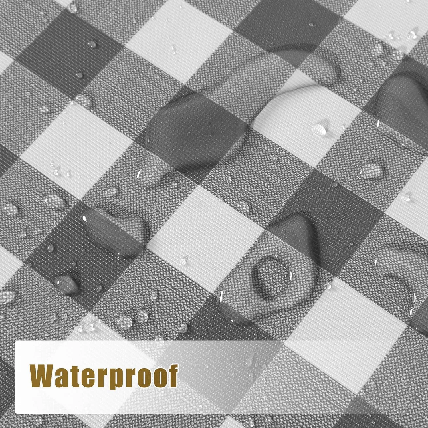 sancua Checkered Vinyl Rectangle Tablecloth, 60 x 84 Inch, 100% Waterproof Oil Proof Spill Proof PVC Table Cloth, Wipe Clean Table Cover for Dining Tables, Buffet Parties, Grey and White