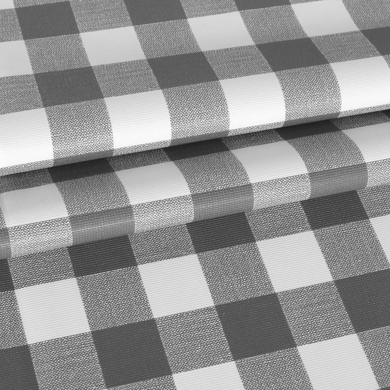 sancua Checkered Vinyl Rectangle Tablecloth, 60 x 84 Inch, 100% Waterproof Oil Proof Spill Proof PVC Table Cloth, Wipe Clean Table Cover for Dining Tables, Buffet Parties, Grey and White