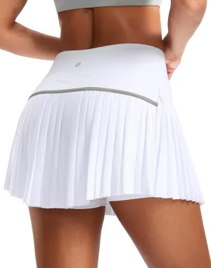 SANTINY Pleated Tennis Skirt for Women with Pockets High Waisted Athletic Golf Skorts with Shorts for Workout Pickleball