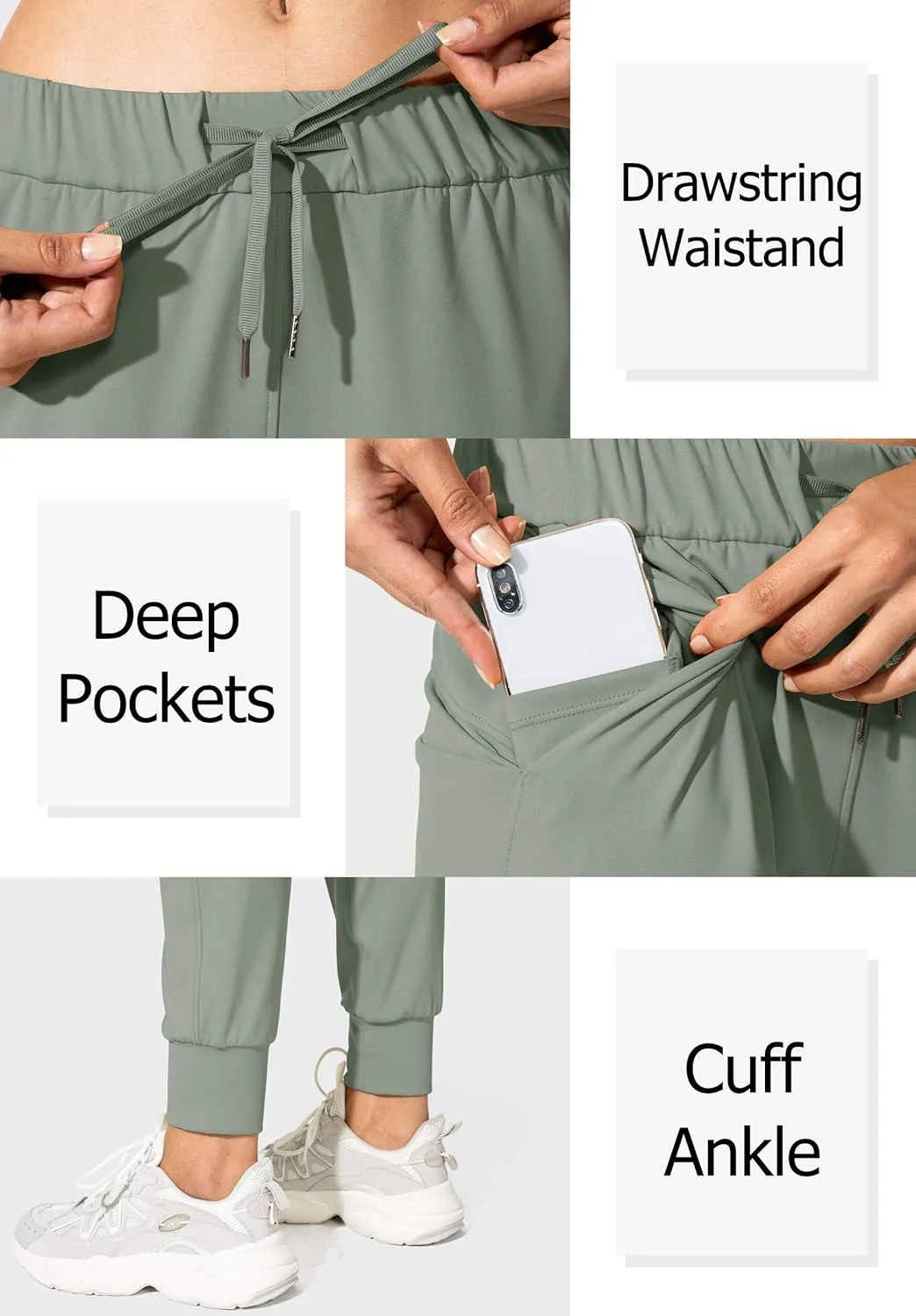SANTINY Women's Joggers Pants Pockets Drawstring Running Sweatpants for Women Lounge Workout Jogging