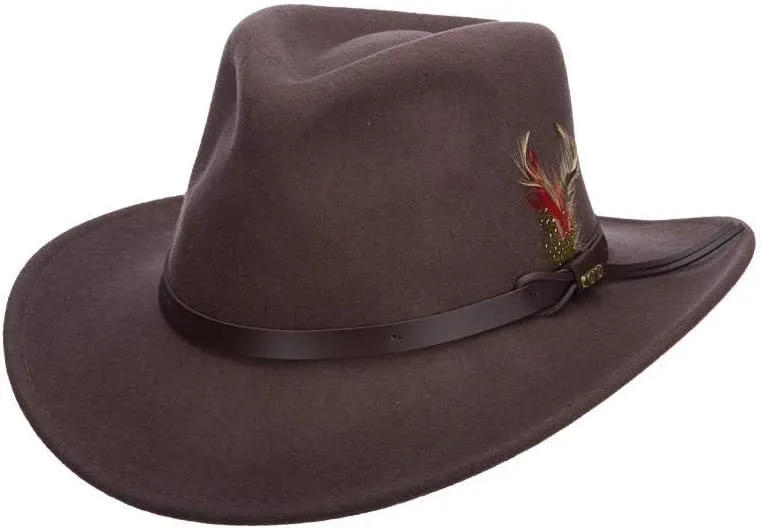 Scala Classico Men's Crushable Felt Outback Hat