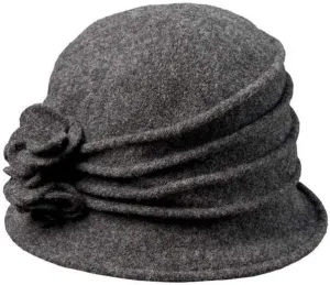 Scala Women's Boiled Wool Cloche with Rosettes