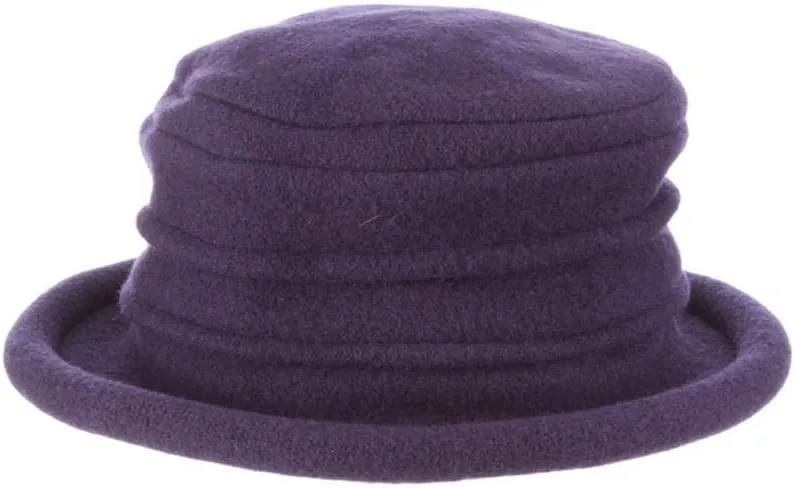 Scala Women's Packable Boiled Wool Cloche, Navy, One Size