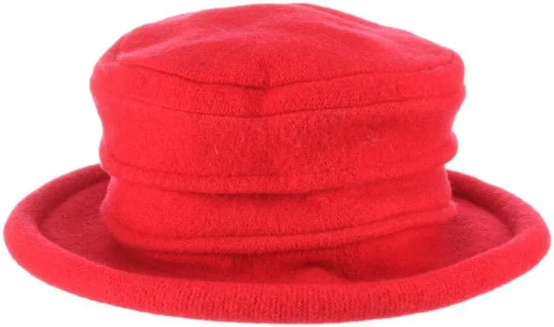 Scala Women's Packable Boiled Wool Cloche, Red, One Size