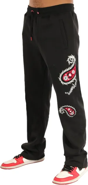 SCREENSHOT Fleece Pants 3202 Mens Streetwear Urban Fit Fleece Pants - Stacked Flare Sweatpants Ribbed Wasteband Drawstring