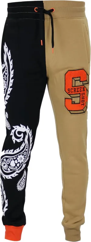 SCREENSHOT Fleece Pants 3202 Mens Streetwear Urban Fit Fleece Pants - Stacked Flare Sweatpants Ribbed Wasteband Drawstring