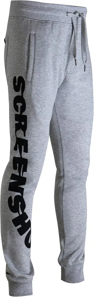 SCREENSHOT Mens Hip Hop Premium Classic Fit Urban Fleece Pants - Street Fashion Sweatpants Ribbed Wasteband with Drawstring
