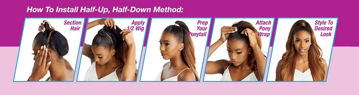 Sensationnel Instant Updown Halfwig Pony - Iud 2 4 Style in 1 Half Wig And Pony Drawstring (2 DARKBROWN)