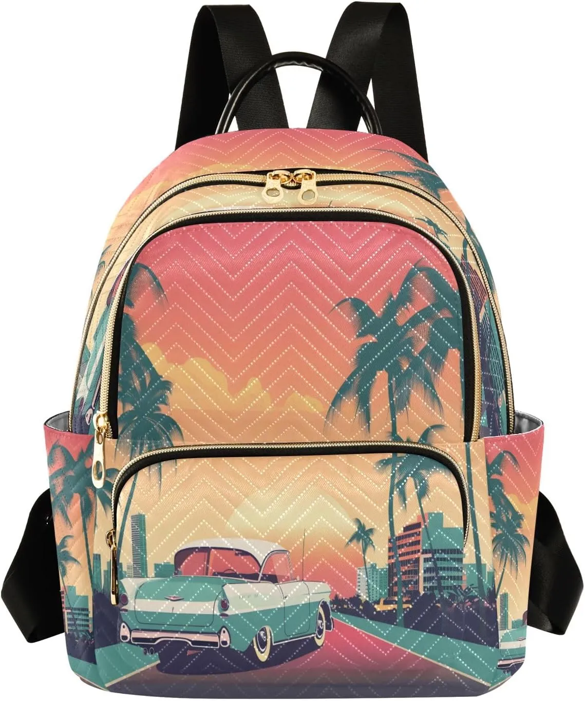 senya Sunrise in Miami Beach Women Backpack Purse Travel Daypack Shoulder Bag