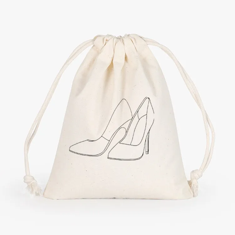 Set of Gorgeous Personalized Shoe Bags, great for hostess or bridal party gifts,shoe bags,cotton drawstring shoe bags,custom shoe bags