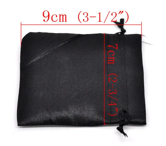 Sexy Sparkles 20 Pcs Black Silk Organza Wedding Gift Bags/pouches 9x7cm