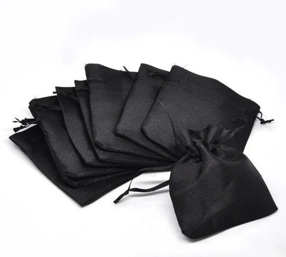 Sexy Sparkles 20 Pcs Black Silk Organza Wedding Gift Bags/pouches 9x7cm