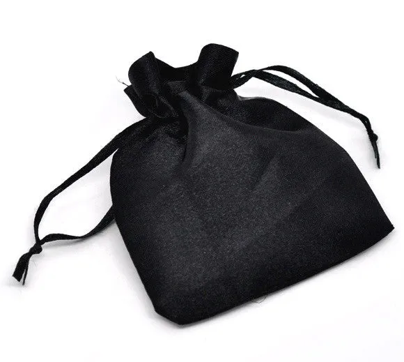Sexy Sparkles 20 Pcs Black Silk Organza Wedding Gift Bags/pouches 9x7cm