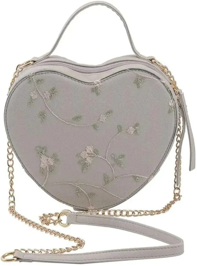 Shop LC Faux Leather Heart Crossbody Bag Zipper Closure Shoulder Strap Tote Bag Birthday Mothers Day Gifts