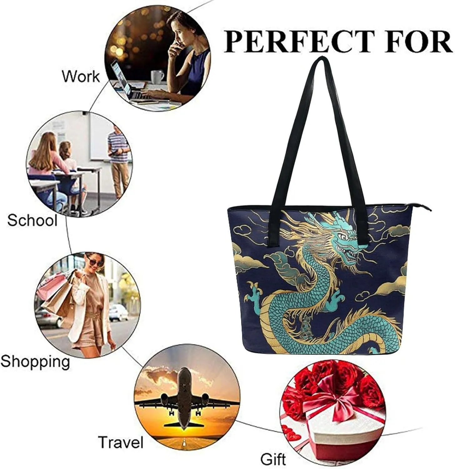 Shopping Bag Work Tote Shoulder Bag for Womens